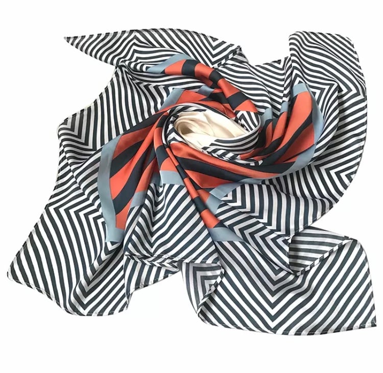 Image of Striped Colour Block Scarf