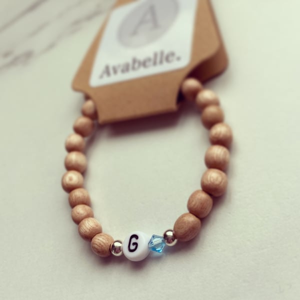 Image of Initial and Gemstone Bracelet