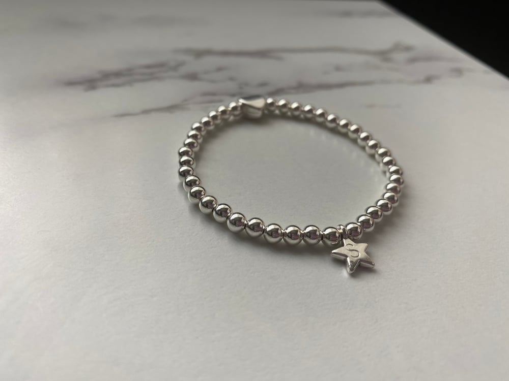 Image of Sterling silver Star initial Bracelet 