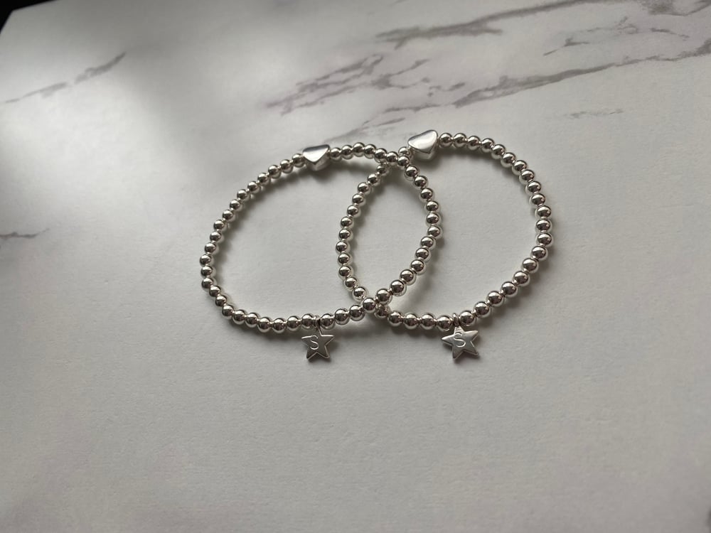 Image of Sterling silver Star initial Bracelet 