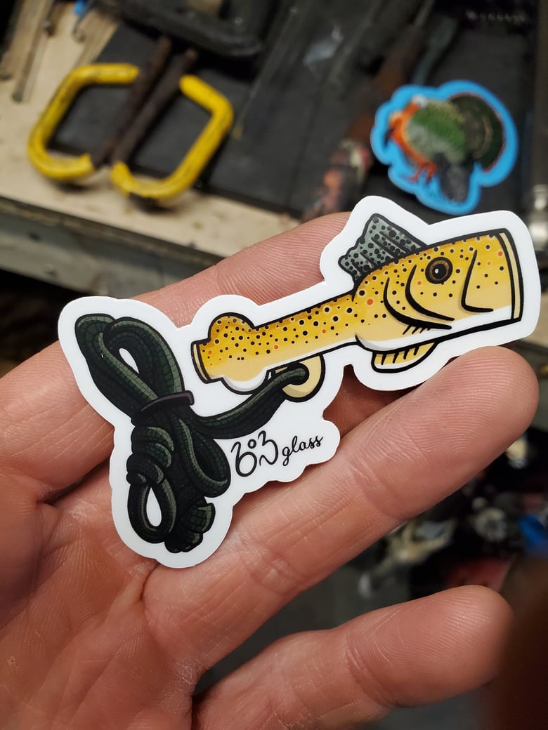 Image of Brown Trout Fish Whistle Decal 