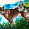Ritratto  ARTISTICO ad acquerello e matite del tuo cane/gatto