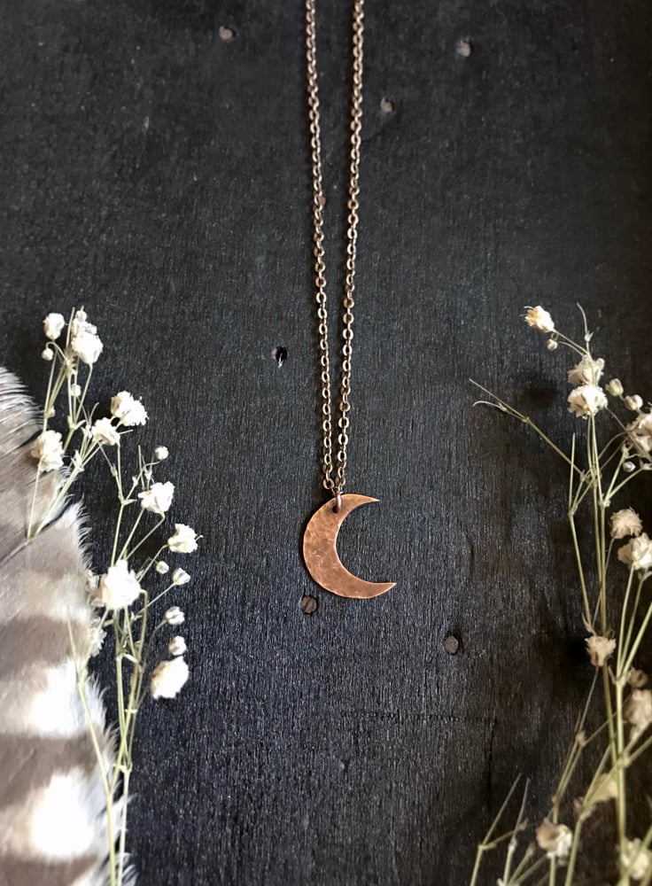Image of copper moon necklace