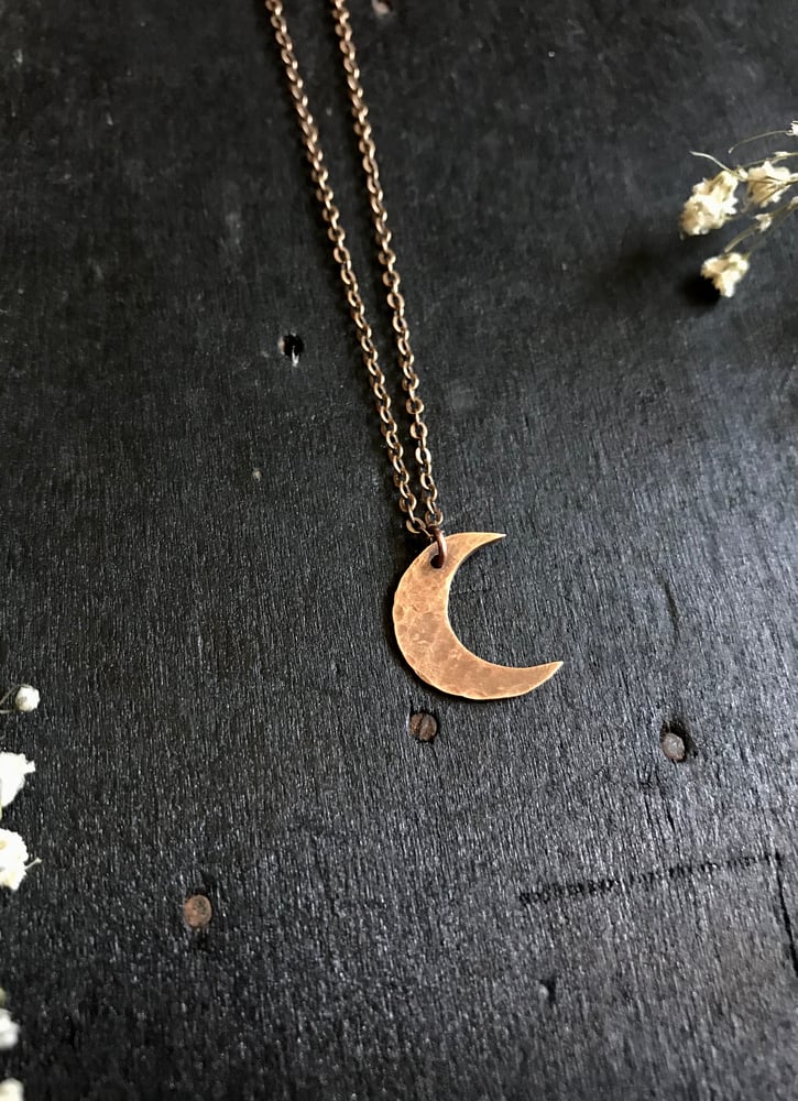 Image of copper moon necklace