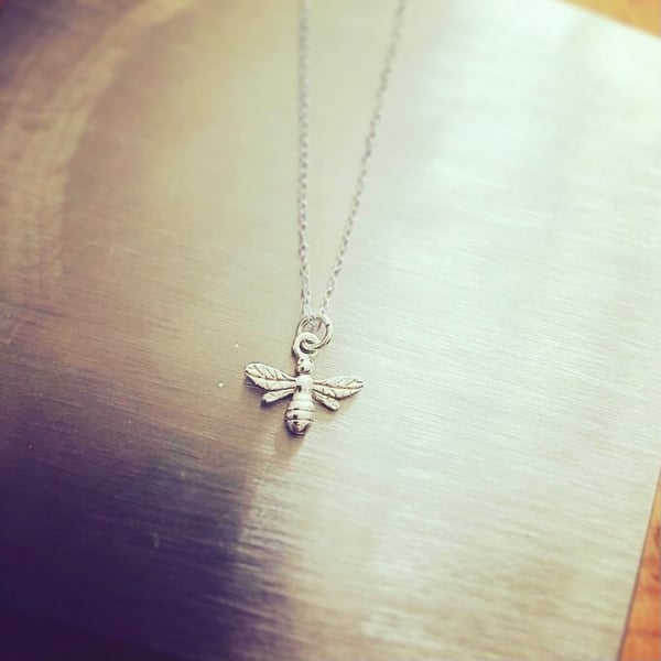 Image of Sterling Silver Bee Necklace