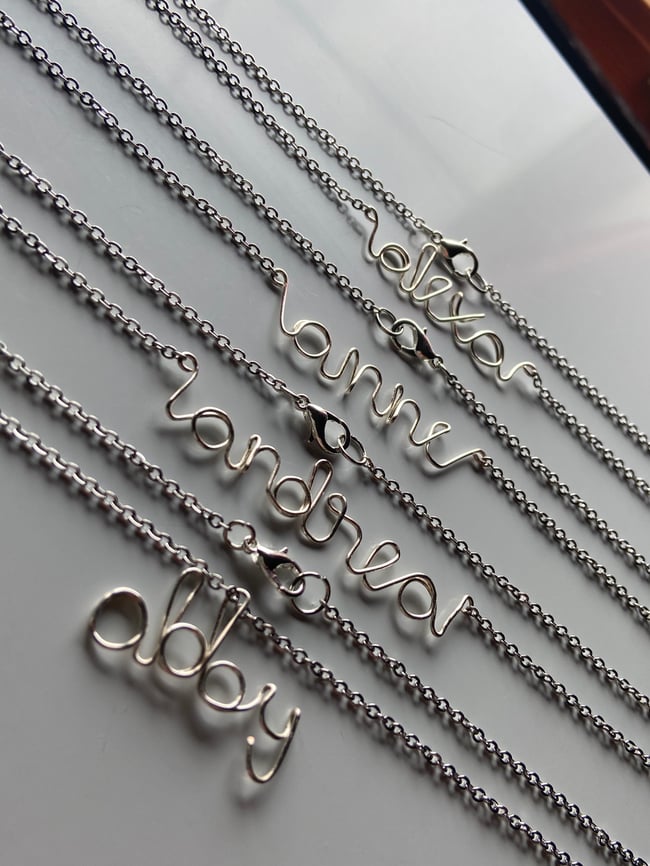 Custom Name Wire Necklace