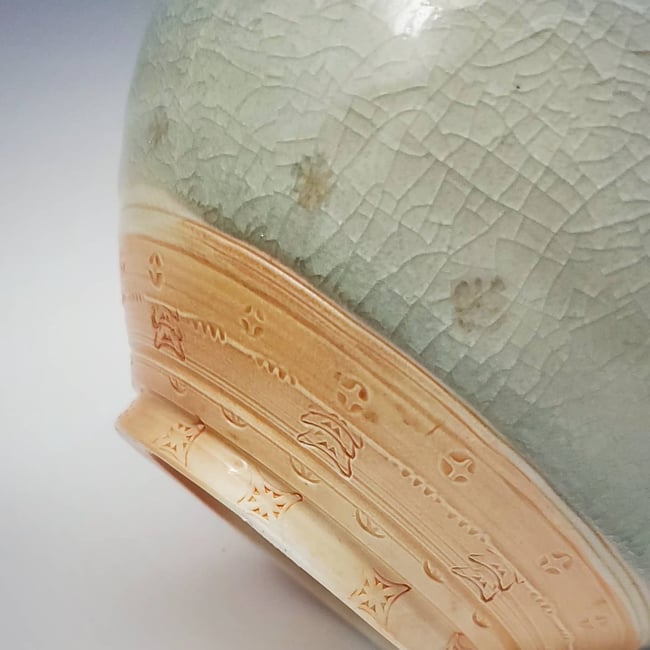 Pistachio Woodfired Mandala Bowl