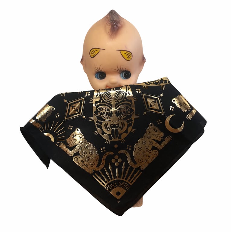 Bandanna “Ocelotl the moon and the sun” Gold Image 5