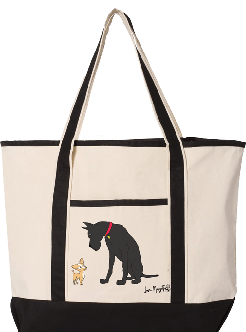 Great Dane Canvas Tote | Great Dane and Chihuahua 