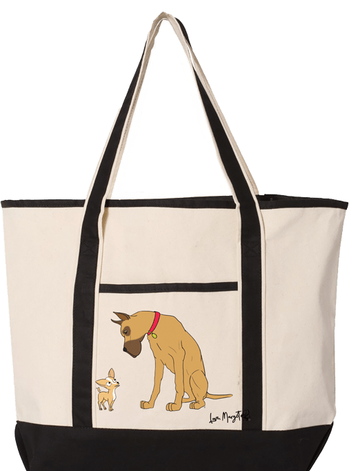 Great Dane Canvas Tote | Great Dane and Chihuahua 