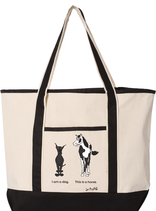 Great Dane Canvas Tote | Great Dane vs. Horse "Dog or Horse"
