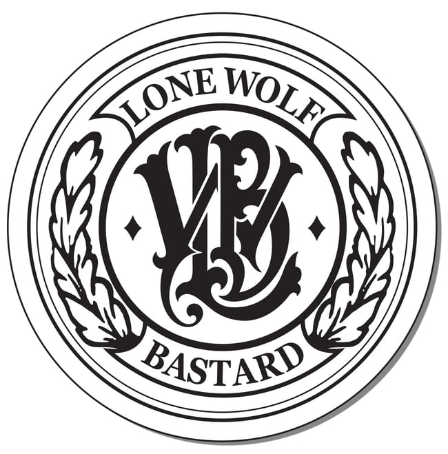 LWB Logo Sticker (white/black) | Lone Wolf Bastard