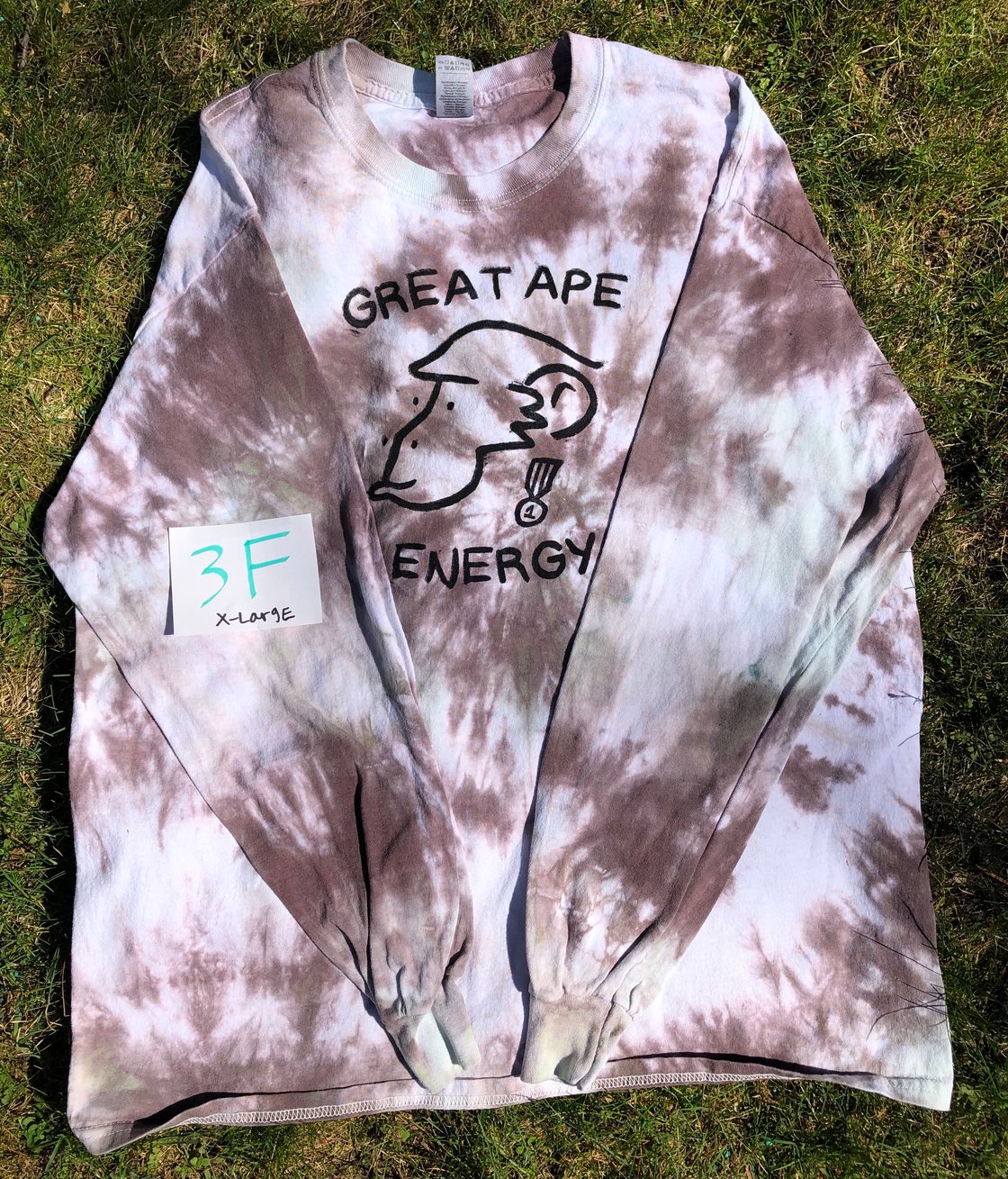 Image of Great Ape Energy Tie-Dye Long Sleeved Shirt (Set 1)