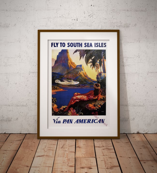 Fly to South Sea Isles | Paul George Lawler | 1938 | Wall Art Print | Vintage Travel Poster