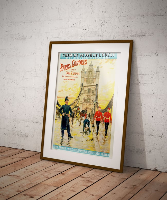 Chemins de fer de l'Ouest - Paris à Londres  | Wall Art Print | Vintage Travel Poster