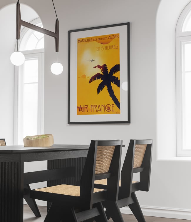 Air France, Marseille - Îles Baléares - Alger en 5 heures | Albert Solon | 1934 | Travel Poster