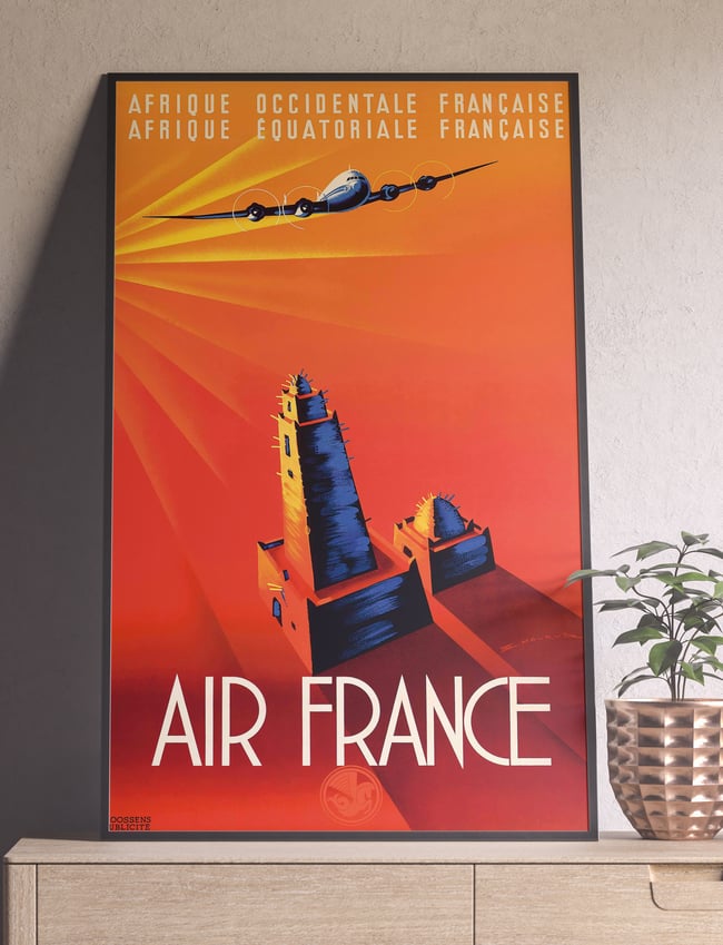 Air France - Afrique Occidentale & Equatorial Française | Edmond Maurus | 1946 | Travel Poster