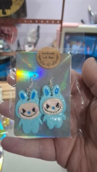 Blue labubu earrings 