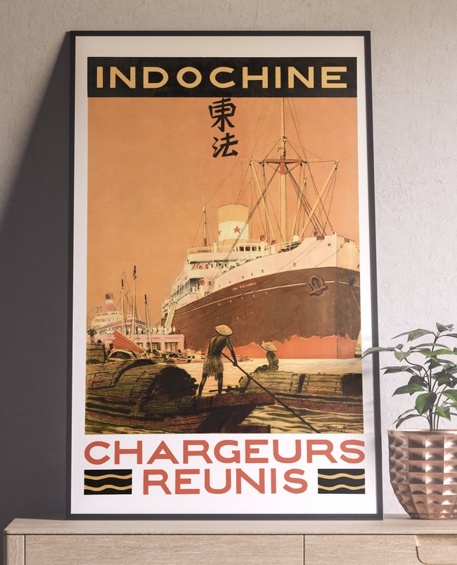 Indochine Chargeurs Réunis | Sandy Hook | Wall Art Print | Vintage Travel Poster