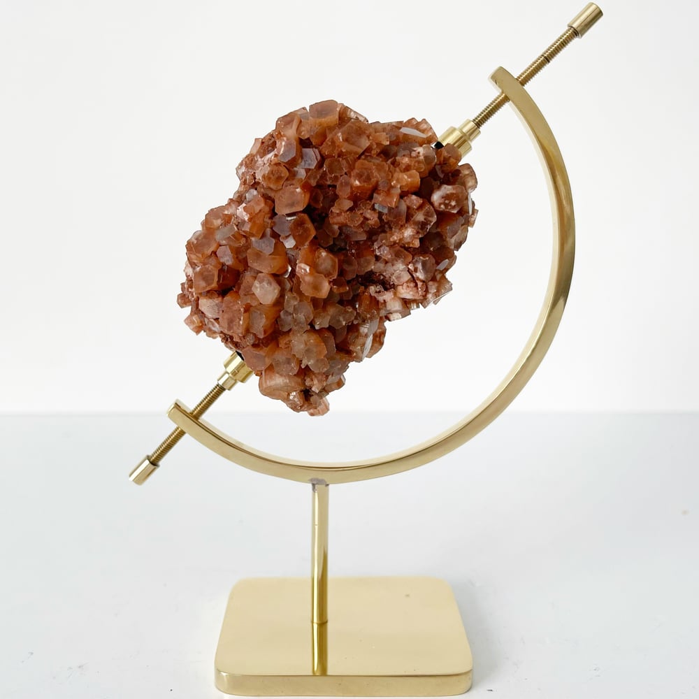 Image of Aragonite no.53 + Brass Arc Stand