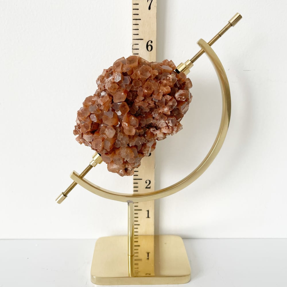 Image of Aragonite no.53 + Brass Arc Stand
