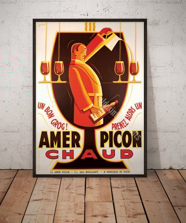 Amer Picon Chaud | Noël Fontanet | 1935 | Vintage Ads | Wall Art Print | Vintage Poster
