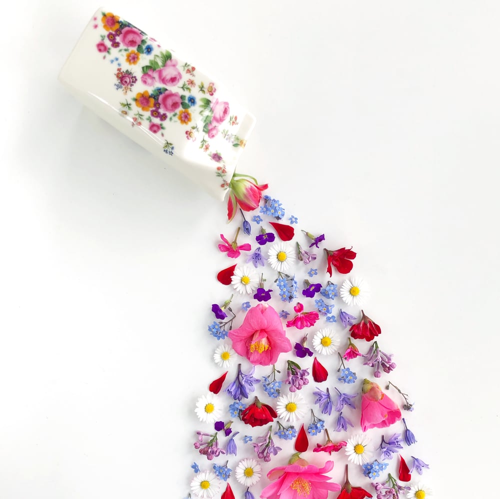 Image of Mixed Posy Milk Jug