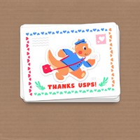 Image 2 of Thanks USPS! dragonite kiss-cut sticker