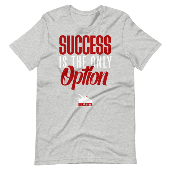 Image of GOALGETTA GREY SUCCESS IS THE ONLY OPTION T-SHIRT 