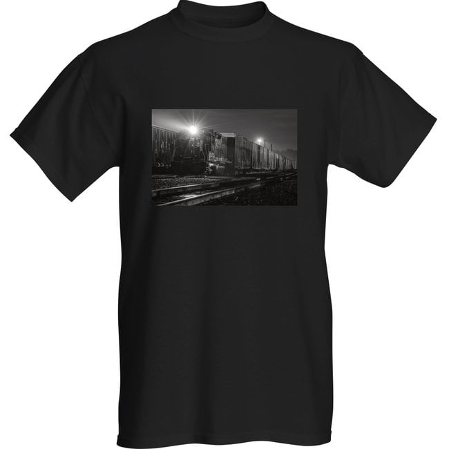Image of night train, box cars