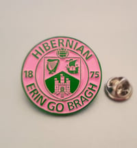 Image 1 of Hibs, Hibernian, Erin Go Bragh 30mm Football Pin Badges Various colours.