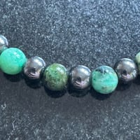 Image 3 of 18cm Green Calite & Hermatite Bracelet