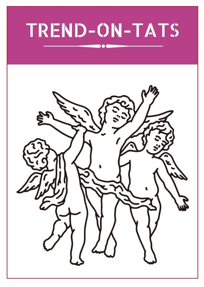 T.O.T Underboob cherub angel tattoo (available in black or red)