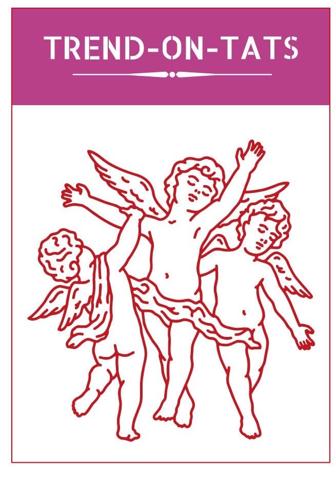 T.O.T Underboob cherub angel tattoo (available in black or red)