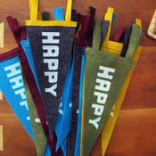 Image of happy felt pennant