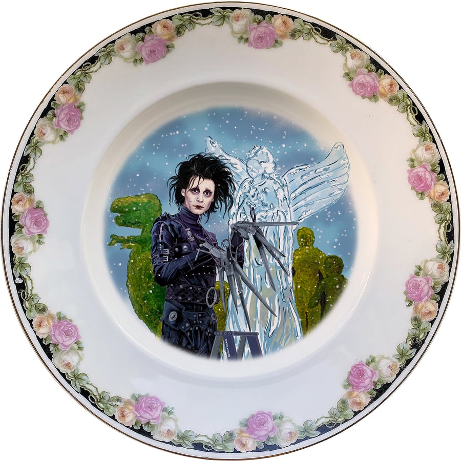 Image of Edward Scissorhands - Vintage Bohemian porcelain Plate - #0758