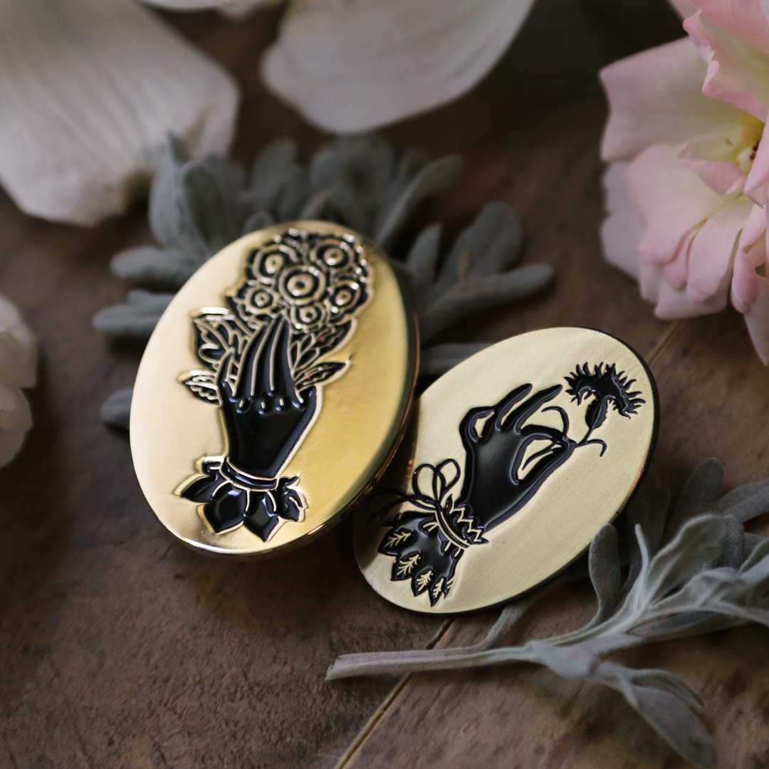 Image of A Flower in Hand Enamel Pin
