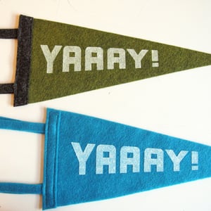 Image of yay! felt pennant