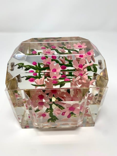 Image of Painted Mini Victorian Cherry Blossoms Box-custom order only