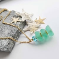 Image 2 of Chunky Sea Glass Pendant - Emerald