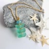 Chunky Sea Glass Pendant - Emerald