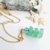Image 4 of Chunky Sea Glass Pendant - Emerald