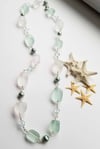 Seaside Nugget Sea Glass Necklace - Light Aqua