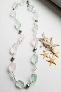 Image 2 of Seaside Nugget Sea Glass Necklace - Light Aqua