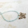 Filigree Butterly and Blue Apatite Necklace 