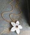 White Gardenia Necklace - Mother of Pearl