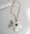 White Gardenia Necklace - Mother of Pearl
