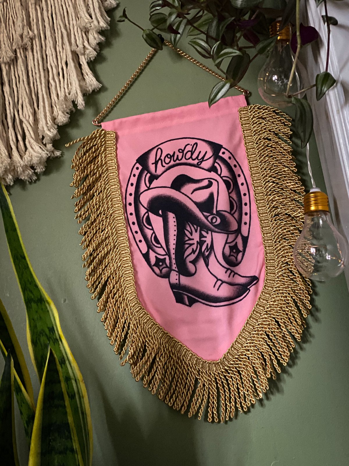 Image of HOWDY BANNER PINK & GOLD