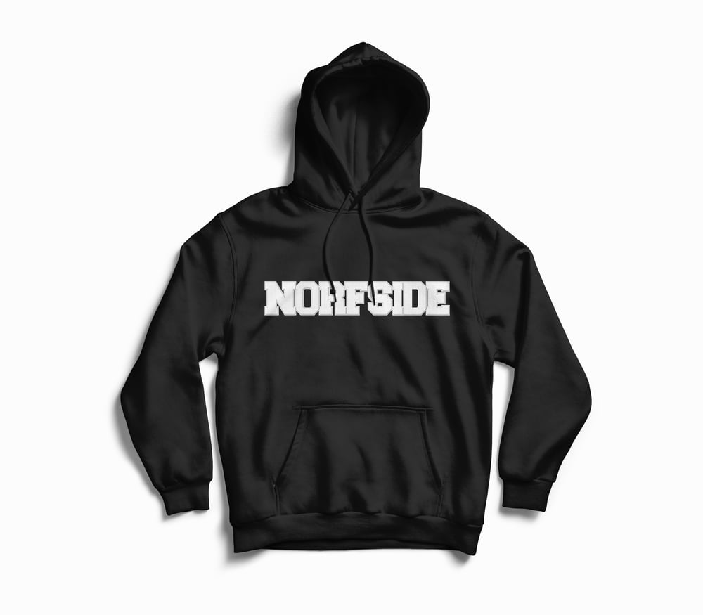 Image of Black "NORFSIDE"  Chenille Patch Hoodie
