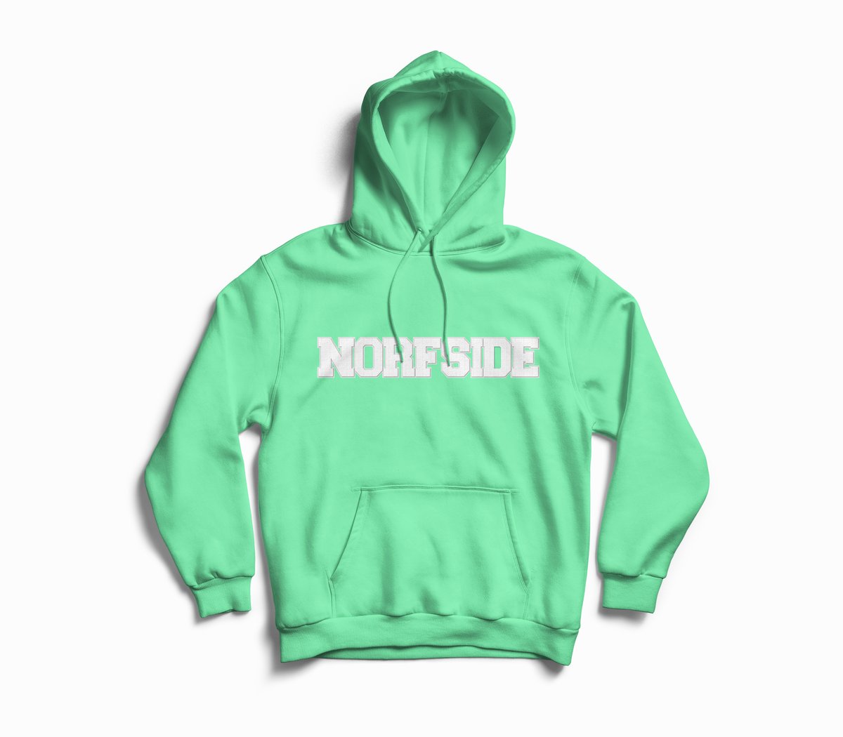Image of Mint Green "NORFSIDE"  Chenille Patch Hoodie
